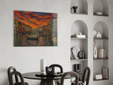 Venice Grand Canal Munch Style Glass Wall Art