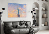 Statue of Liberty Monet Style Glass Wall Art