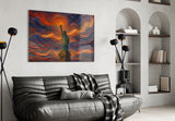 Statue of Liberty Munch Style Glass Wall Art