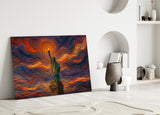 Statue of Liberty Munch Style Glass Wall Art