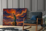 Statue of Liberty Munch Style Glass Wall Art