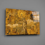 Statue of Liberty Klimt Style Glass Wall Art