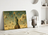 Statue of Liberty Bosch Style Glass Wall Art