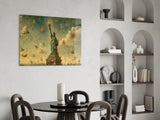 Statue of Liberty Bosch Style Glass Wall Art