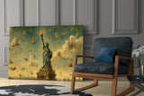 Statue of Liberty Bosch Style Glass Wall Art