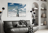 Statue of Liberty Hokusai Style Glass Wall Art