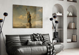Statue of Liberty Da Vinci Style Glass Wall Art