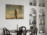 Statue of Liberty Da Vinci Style Glass Wall Art