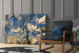 Statue of Liberty Cubist Style Glass Wall Art