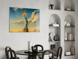 Statue of Liberty Surrealist Style Glass Wall Art