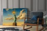 Statue of Liberty Surrealist Style Glass Wall Art