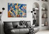 Statue of Liberty Kandinsky Style Glass Wall Art