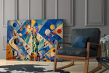 Statue of Liberty Kandinsky Style Glass Wall Art
