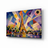 Glasbild Eiffel Tower Kandinsky Style - 72x46 cm