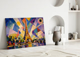 Eiffel Tower Kandinsky Style Glass Wall Art