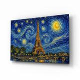 Quadro in vetro Eiffel Tower Van Gogh Style - 72x46 cm