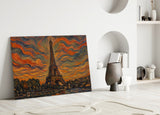 Eiffel Tower Munch Style Glass Wall Art