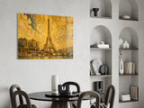 Eiffel Tower Klimt Style Glass Wall Art