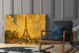 Eiffel Tower Klimt Style Glass Wall Art
