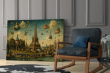 Eiffel Tower Bosch Style Glass Wall Art