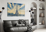 Eiffel Tower Hokusai Style Glass Wall Art