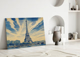 Eiffel Tower Hokusai Style Glass Wall Art