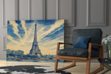 Eiffel Tower Hokusai Style Glass Wall Art