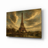 Glasbild Eiffel Tower Da Vinci Style - 72x46 cm