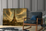 Eiffel Tower Da Vinci Style Glass Wall Art