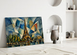 Eiffel Tower Cubist Style Glass Wall Art