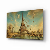 Glasbild Eiffel Tower Surrealist Style - 72x46 cm