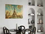 Eiffel Tower Surrealist Style Glass Wall Art