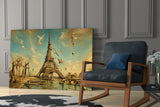 Eiffel Tower Surrealist Style Glass Wall Art