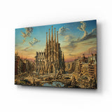 Tableau en verre Sagrada Familia Surrealist Style - 72x46 cm