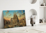 Sagrada Familia Surrealist Style Glass Wall Art
