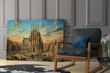 Sagrada Familia Surrealist Style Glass Wall Art