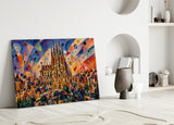 Sagrada Familia Kandinsky Style Glass Wall Art