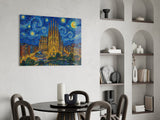 Sagrada Familia Van Gogh Style Glass Wall Art