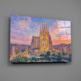 Sagrada Familia Monet Style Glass Wall Art