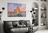 Sagrada Familia Monet Style Glass Wall Art