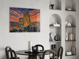 Sagrada Familia Munch Style Glass Wall Art