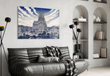 Sagrada Familia Hokusai Style Glass Wall Art