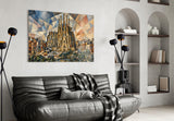 Sagrada Familia Cubist Style Glass Wall Art