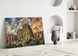 Sagrada Familia Cubist Style Glass Wall Art