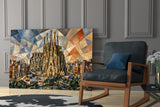 Sagrada Familia Cubist Style Glass Wall Art