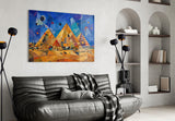 Pyramids of Giza Kandinsky Style Glass Wall Art