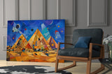 Pyramids of Giza Kandinsky Style Glass Wall Art