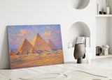Pyramids of Giza Monet Style Glass Wall Art