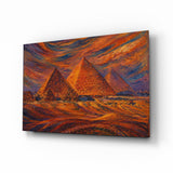 Pyramids of Giza Munch Style Glass Wall Art - 72x46 cm