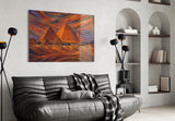 Pyramids of Giza Munch Style Glass Wall Art